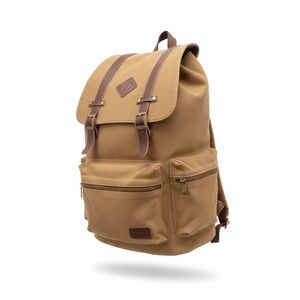 Stylish Tan Backpack with Brown Accents
